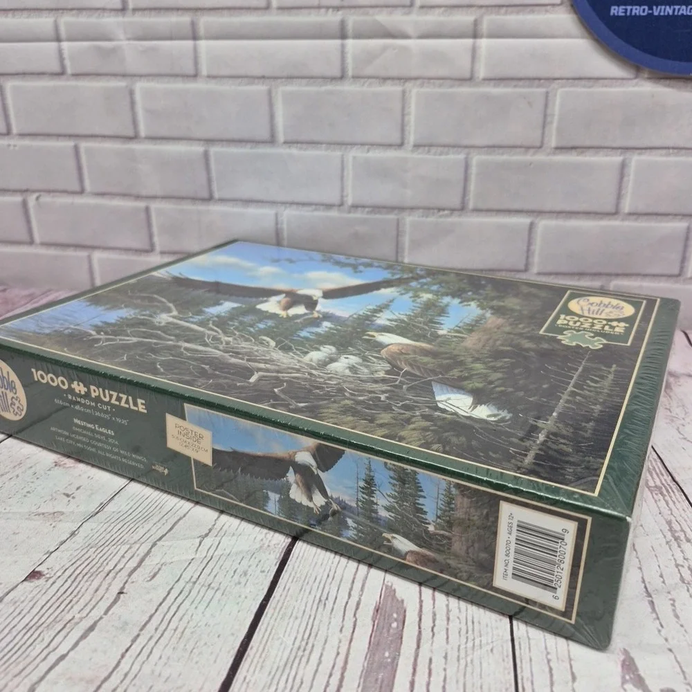 NEW Cobble Hill Nesting Eagles 1000-piece puzzle Micheal Sieve with Poster